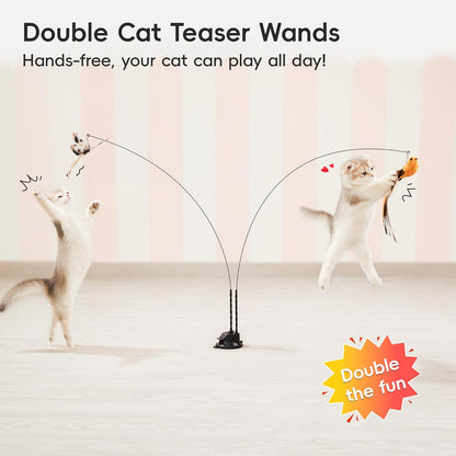 Interactive Wand Toy With Suction Cup For Cats